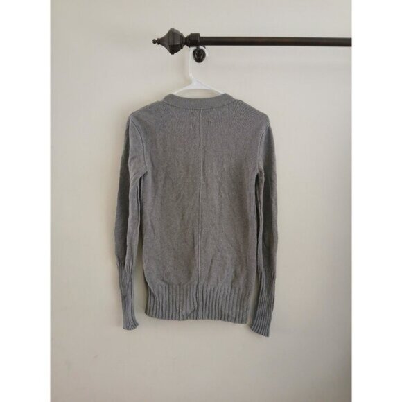 American Eagle Sweater Womens S Gray 4 Button Cardigan  Knit Y2K  V-Neck Classic - Picture 5 of 6
